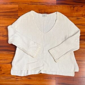 Fable Women's V-Neck Cream Sweater